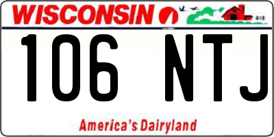 WI license plate 106NTJ