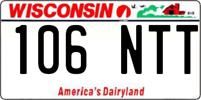 WI license plate 106NTT