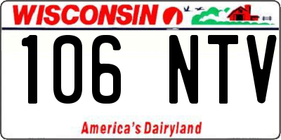 WI license plate 106NTV