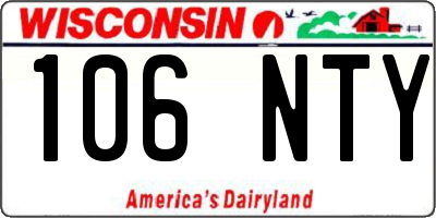 WI license plate 106NTY