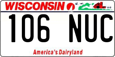 WI license plate 106NUC