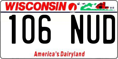 WI license plate 106NUD
