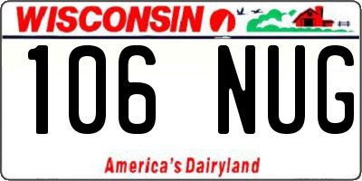 WI license plate 106NUG