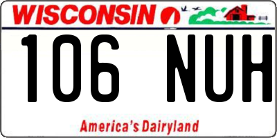 WI license plate 106NUH