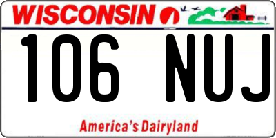 WI license plate 106NUJ