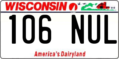 WI license plate 106NUL