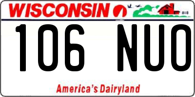WI license plate 106NUO