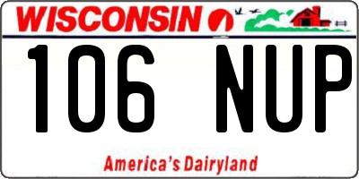 WI license plate 106NUP