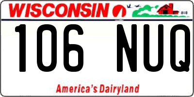 WI license plate 106NUQ