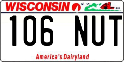 WI license plate 106NUT