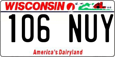 WI license plate 106NUY