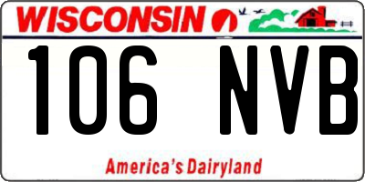 WI license plate 106NVB