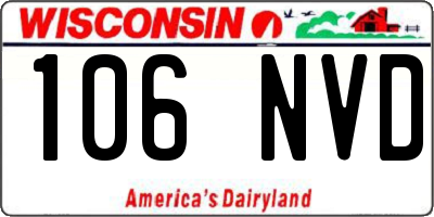 WI license plate 106NVD