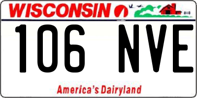WI license plate 106NVE