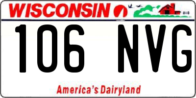 WI license plate 106NVG
