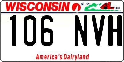 WI license plate 106NVH