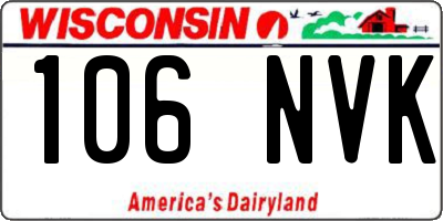 WI license plate 106NVK