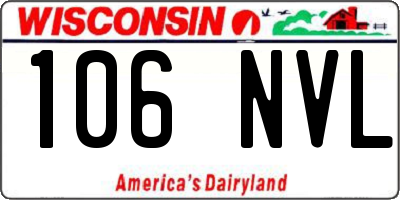 WI license plate 106NVL