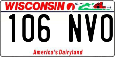 WI license plate 106NVO