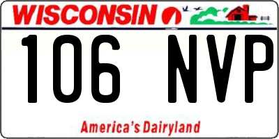WI license plate 106NVP