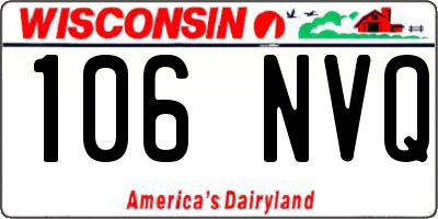 WI license plate 106NVQ