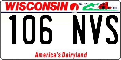 WI license plate 106NVS