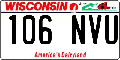 WI license plate 106NVU