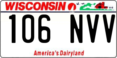 WI license plate 106NVV