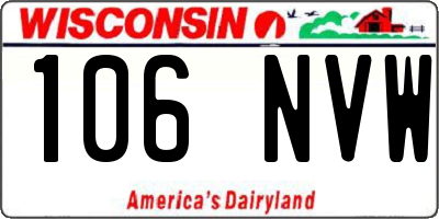 WI license plate 106NVW