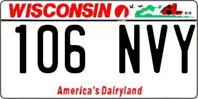 WI license plate 106NVY