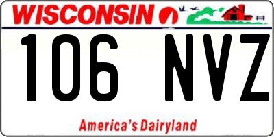 WI license plate 106NVZ