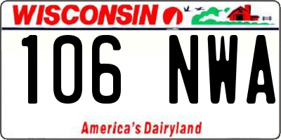 WI license plate 106NWA