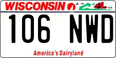 WI license plate 106NWD