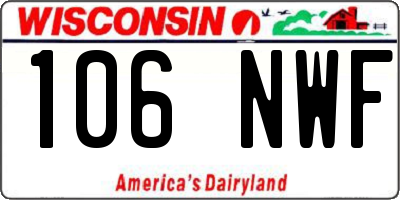 WI license plate 106NWF