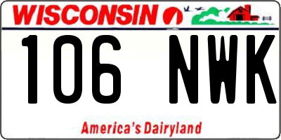 WI license plate 106NWK