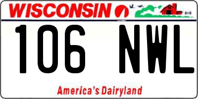 WI license plate 106NWL