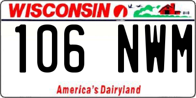 WI license plate 106NWM