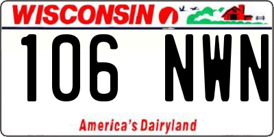 WI license plate 106NWN