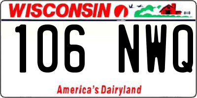 WI license plate 106NWQ