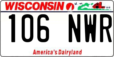 WI license plate 106NWR