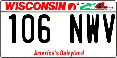 WI license plate 106NWV
