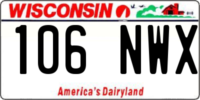 WI license plate 106NWX