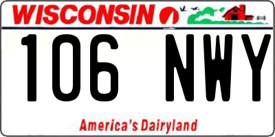 WI license plate 106NWY