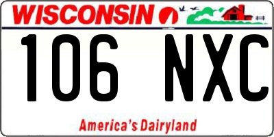 WI license plate 106NXC