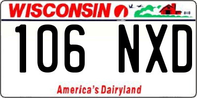 WI license plate 106NXD