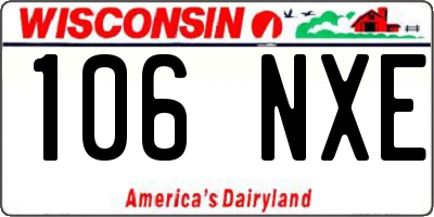 WI license plate 106NXE