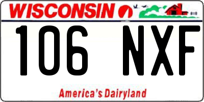 WI license plate 106NXF