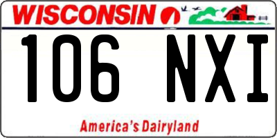 WI license plate 106NXI