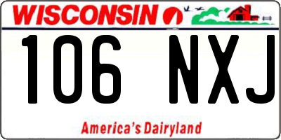 WI license plate 106NXJ