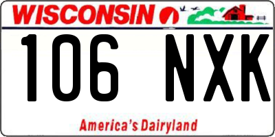 WI license plate 106NXK